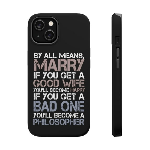 DistinctInk Tough Case for Apple iPhone 15 PLUS (6.7" Screen), Compatible with MagSafe Charging - Marry - Good Wife Become Happy