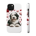 thumbnail image 1 of DistinctInk Tough Case for Apple iPhone 15 PLUS (6.7" Screen), Compatible with MagSafe Charging - Valentine's Day Old English Sheepdog Puppy, 1 of 6