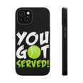 thumbnail image 1 of DistinctInk MagSafe Tough Case for Apple iPhone 15 Plus (6.7" Screen) - You Got Served Tennis - Tempered Glass Back, 1 of 6