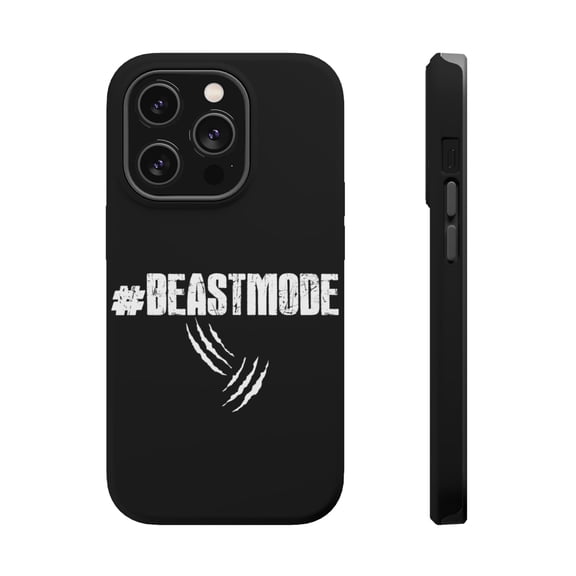 DistinctInk Tough Case for Apple iPhone 15 PRO (6.1" Screen), Compatible with MagSafe Charging - #Beastmode Beast Mode