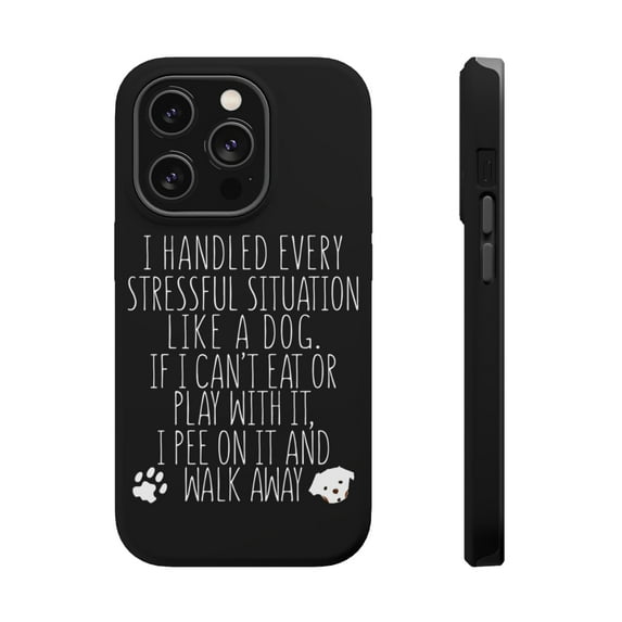 DistinctInk MagSafe Tough Case for Apple iPhone 15 Pro (6.1" Screen) - Dog Lover - Raised Bezel Screen Guard