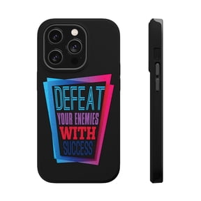 DistinctInk Tough Case for Apple iPhone 15 PRO (6.1" Screen), Compatible with MagSafe Charging - Defeat Enemies With Success