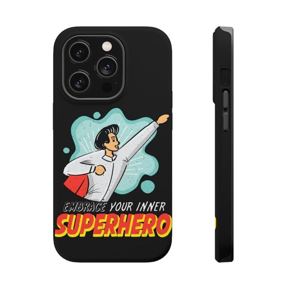 DistinctInk MagSafe Tough Case for Apple iPhone 15 Pro (6.1" Screen) - Embrace Your Inner Superhero - Lightweight Grip