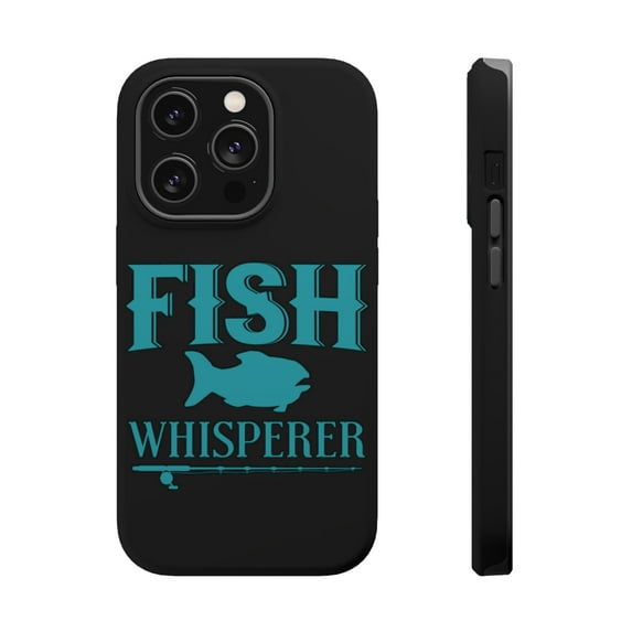 DistinctInk Tough Case for Apple iPhone 15 PRO (6.1" Screen), Compatible with MagSafe Charging - Fish Whisperer