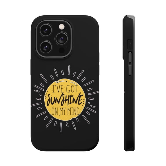 DistinctInk Tough Case for Apple iPhone 15 PRO (6.1" Screen), Compatible with MagSafe Charging - Got Sunshine On My Mind
