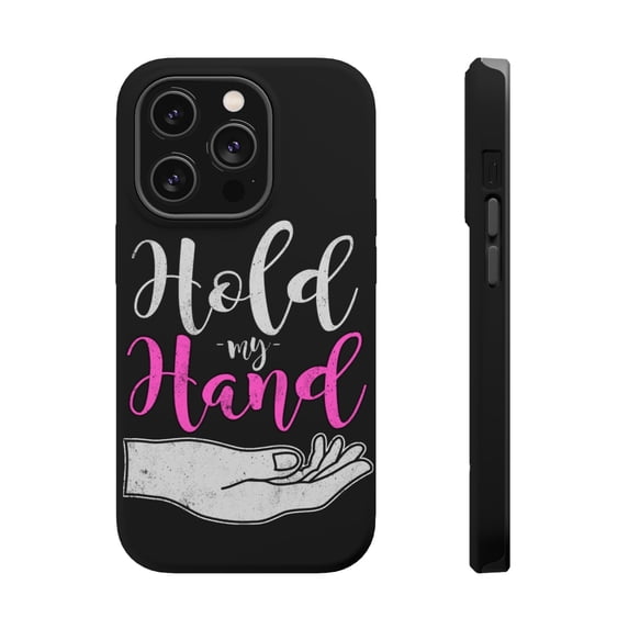 DistinctInk MagSafe Tough Case for Apple iPhone 15 Pro (6.1" Screen) - Hold My Hand - Slim Profile Design