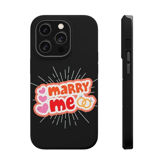 DistinctInk Tough Case for Apple iPhone 15 PRO (6.1" Screen), Compatible with MagSafe Charging - Marry Me