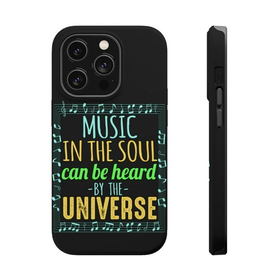 DistinctInk Tough Case for Apple iPhone 15 PRO (6.1" Screen), Compatible with MagSafe Charging - Music In Soul Heard By Universe