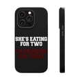 thumbnail image 1 of DistinctInk Tough Case for Apple iPhone 15 PRO (6.1" Screen), Compatible with MagSafe Charging - She's Eating For Two, I'm Drinking for 3, 1 of 6