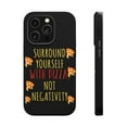 thumbnail image 1 of DistinctInk MagSafe Tough Case for Apple iPhone 15 Pro (6.1" Screen) - Surround Yourself With Pizza Not Negativity - Raised Bezel Screen Guard, 1 of 6
