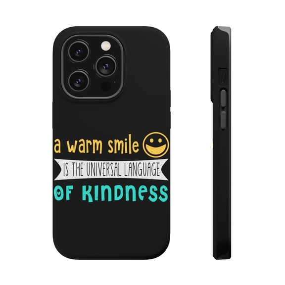DistinctInk MagSafe Tough Case for Apple iPhone 15 Pro (6.1" Screen) - Warm Smile Is Universal Language Of Kindness - Wireless Charging Compatible