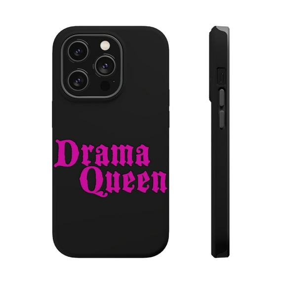DistinctInk MagSafe Tough Case for Apple iPhone 15 Pro Max (6.7" Screen) - Drama Queen - Tempered Glass Back