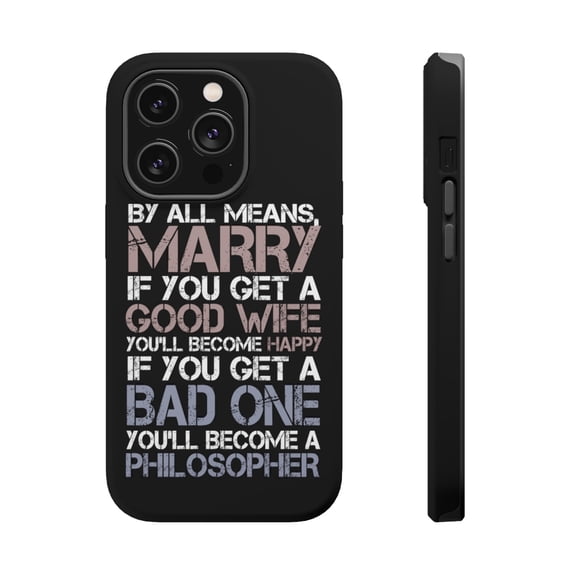 DistinctInk MagSafe Tough Case for Apple iPhone 15 Pro Max (6.7" Screen) - Good Wife Become Happy - Shockproof Protection