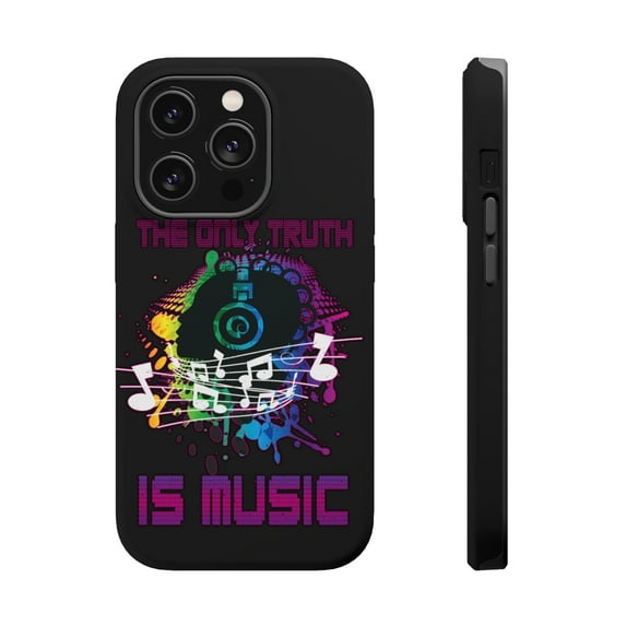 DistinctInk Tough Case for Apple iPhone 15 Pro MAX (6.7" Screen), Compatible with MagSafe Charging - Only Truth Is Music