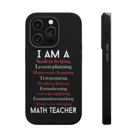 DistinctInk MagSafe Tough Case for Apple iPhone 15 Pro Max (6.7" Screen) - Teacher Student Helping Homework Encourage - Slim Profile Design