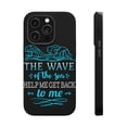 thumbnail image 1 of DistinctInk MagSafe Tough Case for Apple iPhone 15 Pro Max (6.7" Screen) - Wave Of Sea Help Me Get Back To Me - Tempered Glass Back, 1 of 6