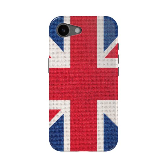 DistinctInk United Kingdom (Union Jack) Flag Pride Tough Case for iPhone 16e - MagSafe Compatible, 2-Layer Shockproof Cover