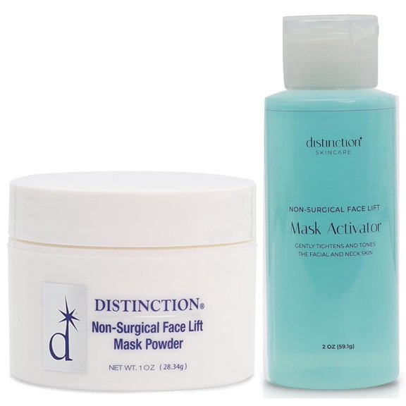 Distinction Face Lift Mask Powder & Mask Activator Set, Skin Tightening Formula, (1 oz, 2 fl oz)