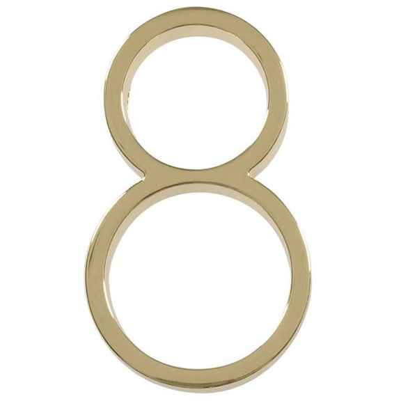 Distinctions by Hillman 5-Inch Floating Mount House Polished Brass, Number 8