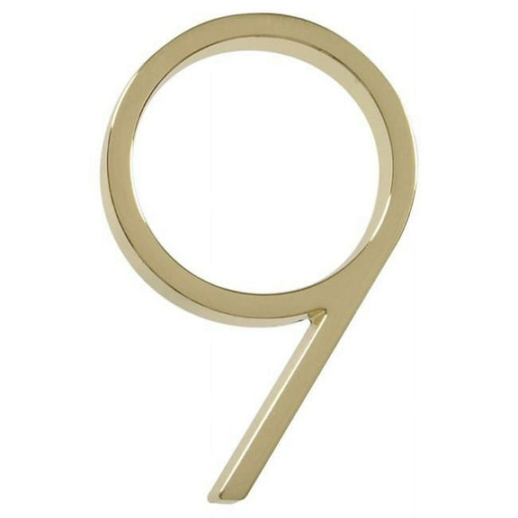 Distinctions by Hillman 5-Inch Floating Mount House Polished Brass, Number 9