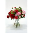 thumbnail image 1 of Distinctive Designs 17050A Waterlook Red Roses Peonies And Fushia Dahlia in Triangle Vase - Pinks, 1 of 1
