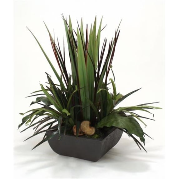Distinctive Designs 1887A Greenery And Natural Products in Rust Square Planter - Greens