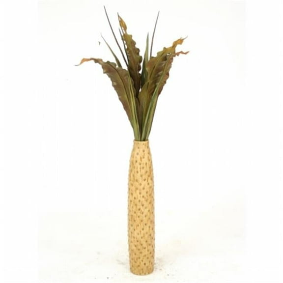 Distinctive Designs 2342 Green & Brown Tropical Leaves Seeded Branches in Cork finish Floor Vase