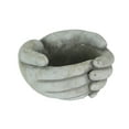 thumbnail image 1 of Distinctive Designs 7 inch Helping Hands Concrete Plant Pot Planter / Candle Holder, 1 of 3