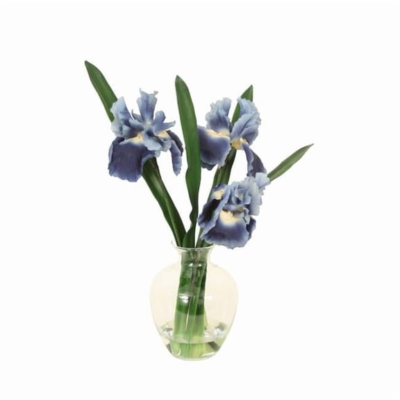 Distinctive Designs 16056 Blue Iris with Blades in Victora Vase