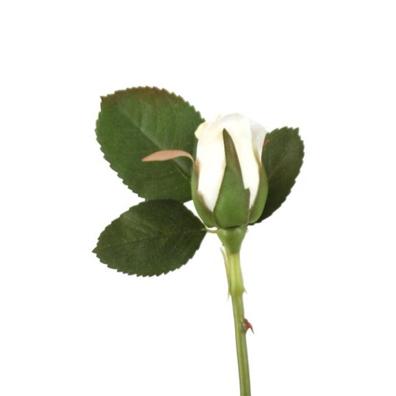 Distinctive Designs DI-724-BWWH SMALL ROSE BUD WITH 2 LEAVES/ (Set of 72)