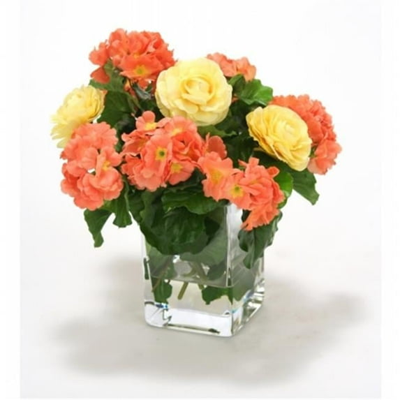 Distinctive Designs International 17024 Dark Salmon Primrose & Light Yellow Ranunculas