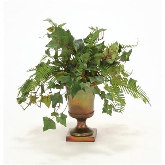 Distinctive Designs International 2428 Mountain Ivy- Fern in Metal Urn