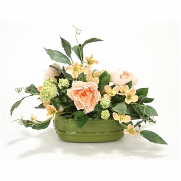 Distinctive Designs International 6900 Snowballs- Foliage in Sage Green Lions Head Planter