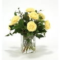 thumbnail image 1 of Distinctive Designs International  16220 Waterlook Light Yellow Ranunculus With Ivy And Basil In Square Glass, 1 of 1