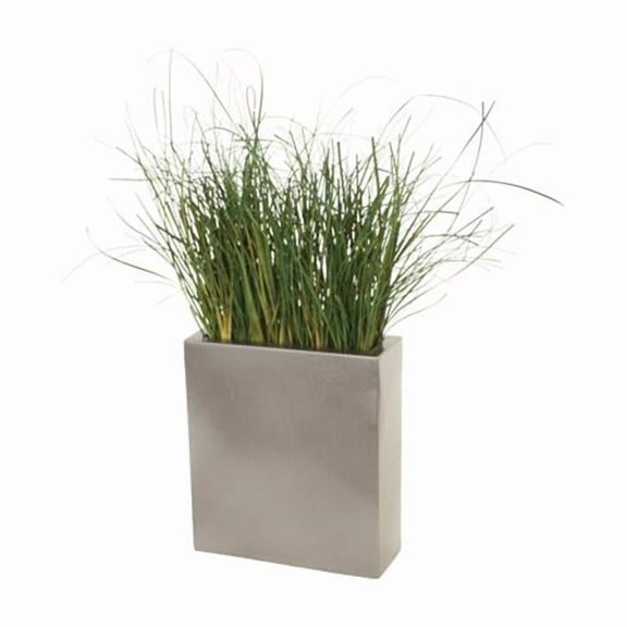 Distinctive Designs 20069 Luxury Artificial Decor Olive Green Grass in Pewter Pillow Planter