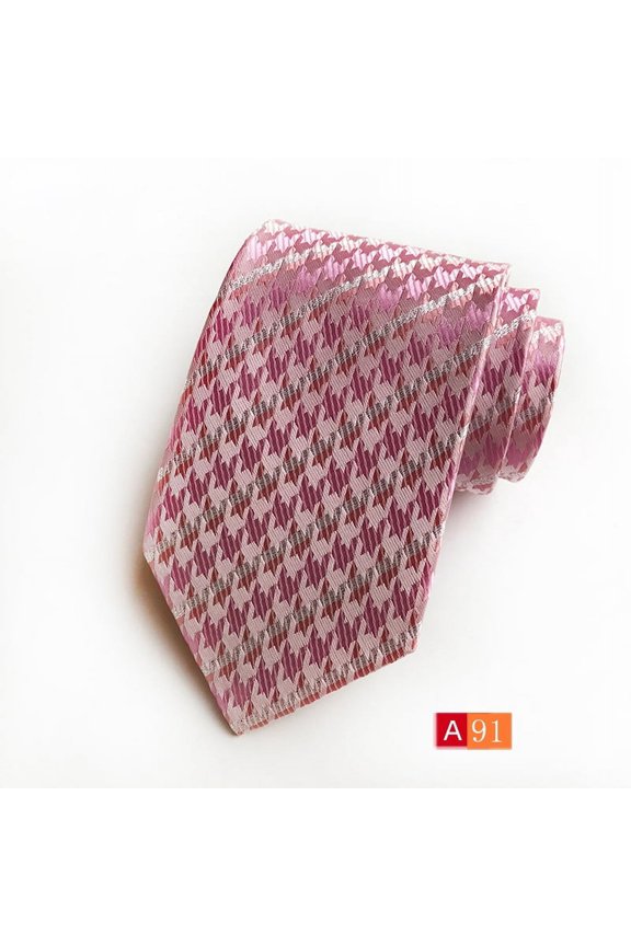 Distinctive Detail Men's Classic Tie One Pack, Crafted with a Fine Silk Polyester Fabric Featuring a Complex Woven Jacquard Stripe Pattern for Standout Business Attire