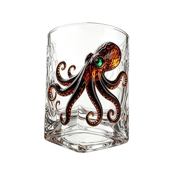 Distinctive Kraken Pattern Pirate Bar Drinkware, Release The Kraken Tumbler Gift for Dads & Whiskey Fans