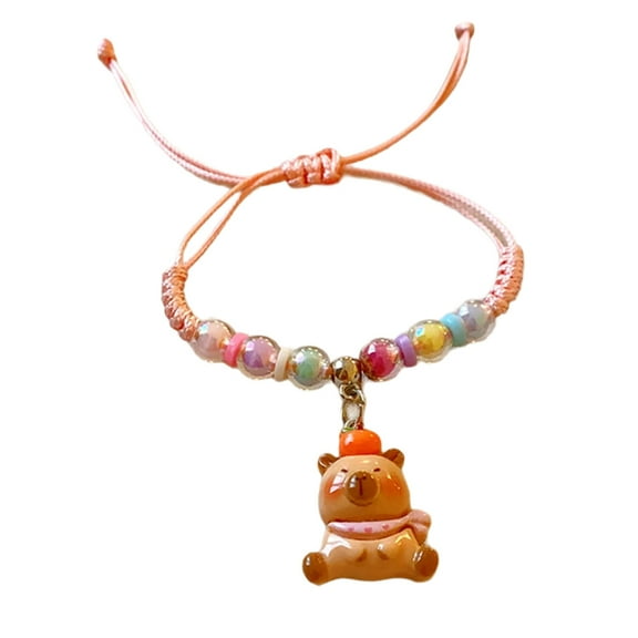 Distinctive Resin Capybaras Bracelet Handwoven String Bracelet Fashion Wrist Jewelry for Own Styles and Giving