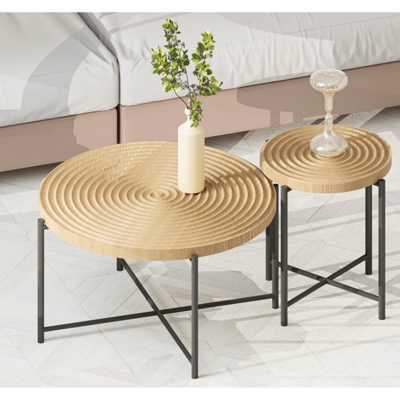 Distinctive Ring - Patterned Tabletop | Works Well in Multiple Settings | Adds Rustic Flair to Your Interior