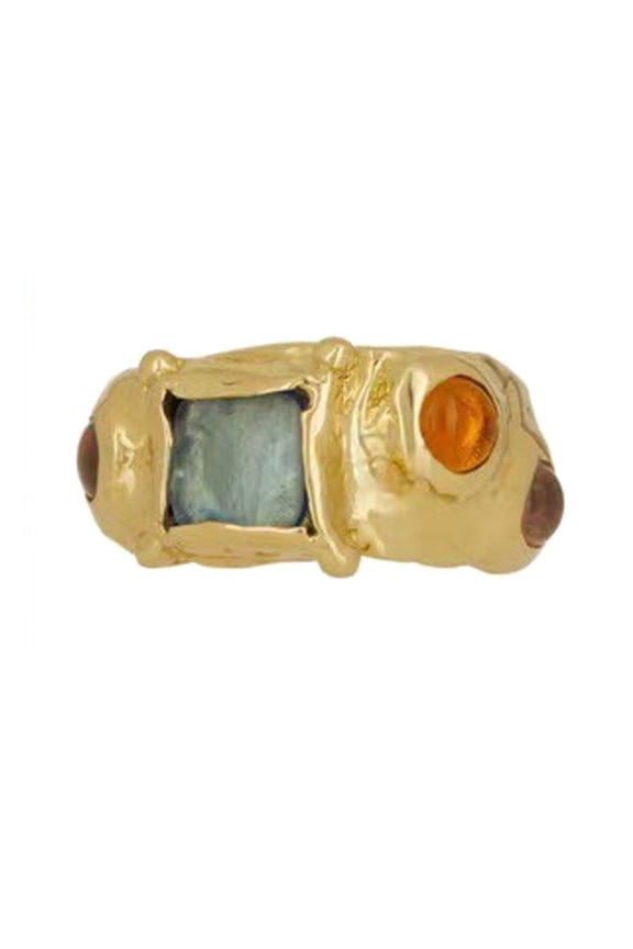 Distinctive Women's Rings with Vibrant Rhinestones in a Vintage Baroque Style