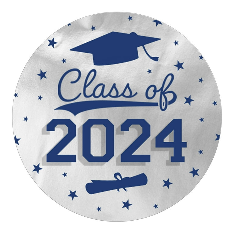 Distinctivs Purple Graduation Class of 2024 Stickers, 40 Labels 