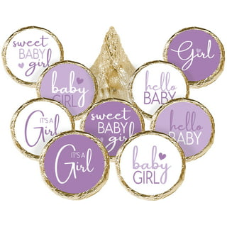 Little Princess Crown - Pink and Gold Princess Baby Shower or Birthday  Party Circle Sticker Labels - 24 Count