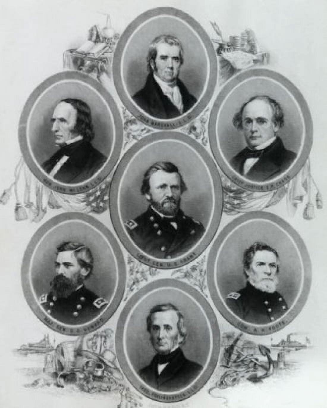 Distinguished Civilians and Soldiers of The Union in the 1860s by Henry Bryan Hall Sr Canvas Art - Henry Bryan Hall Sr (24 x 36)