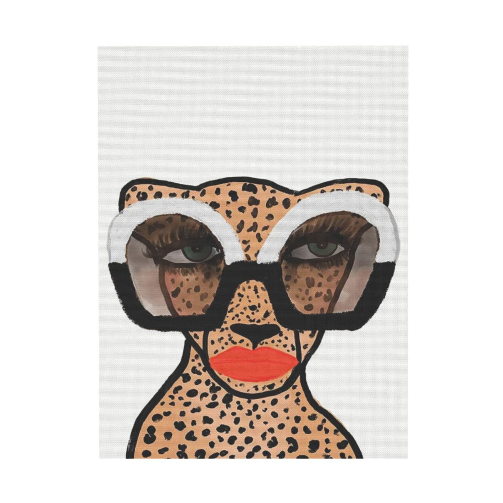 Sylvie Cheetah Fashionista Framed Canvas Wall Art, 18x24, Black