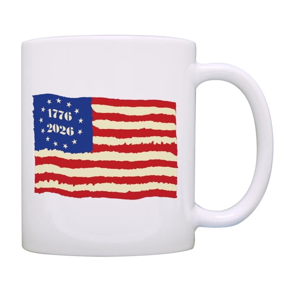 Distorted American Flag - 2026 Independence Celebration Gift - Ceramic Mug - 11oz