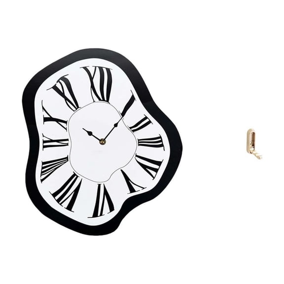 Distorted Clock Wall Clock Folding Hook Silent Movement Acrylic Zinc Alloy for Home Office Art Lovers
