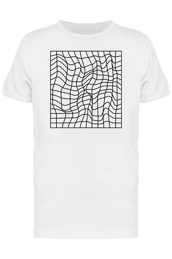 Distorted Grid Vaporwave Graphic T-Shirt Men -Image by Shutterstock, Male Medium