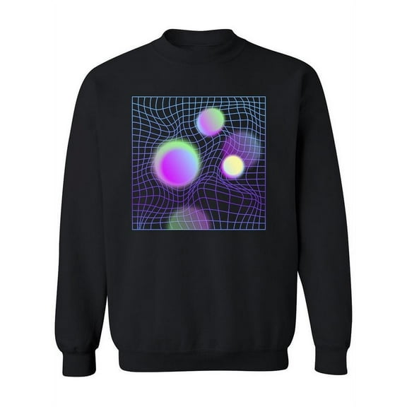 Distorted Neon Spheres Sweatshirt Women -Image by Shutterstock, Female x-Large