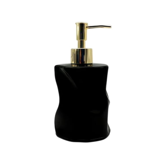 Distorted Shape Hand Soap Dispenser – Modern Wavy Design, Durable Glass Material, Leakproof Pump, Multi-Purpose for Bathroom, Kitchen & Hotel Use