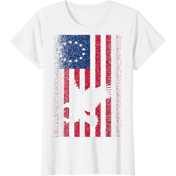 Distress Betsy Ross Flag Independence Day July 4th Patriotic T-Shirt